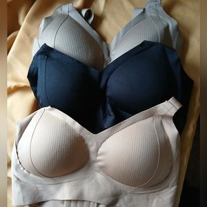 YNS Generic Elegant Bra Trio - Black, Gray, Tan XL